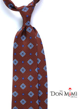 SAMANTHA 7-fold tie in English printed silk Brown